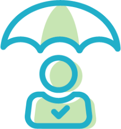 umbrella over human icon